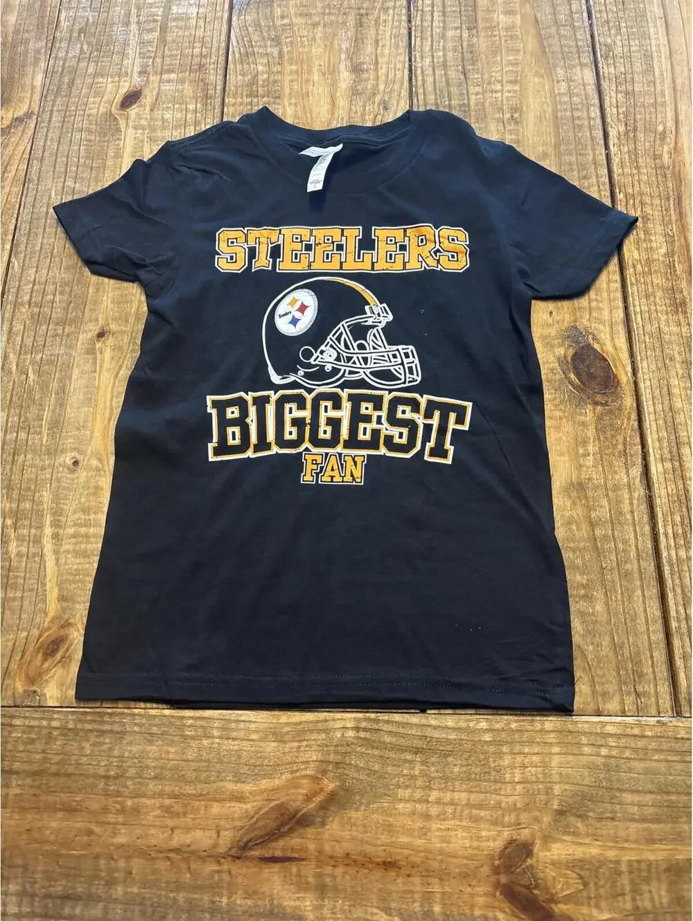 Bella Canvas Kids Steelers Football Fan Black Shirt Size 6 8 Kids Boys girls